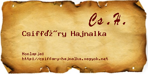 Csiffáry Hajnalka névjegykártya